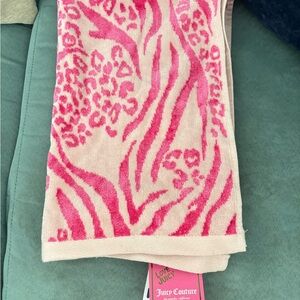 Juicy Couture Pink Animal Print Decorative hand towel